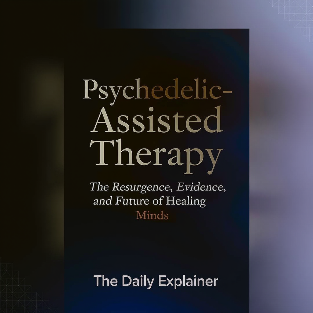 An infographic illustrating the three-phase process of psychedelic-assisted therapy: Preparation (building trust, intention), Medicine Session (guided journey in a safe room), and Integration (processing insights in therapy).