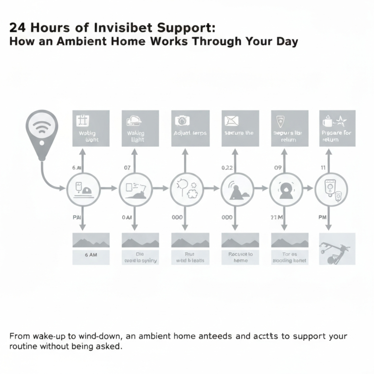 A layered pyramid diagram showing: Sensor Fabric (base), Local AI Brain, Context Engine, Automation Layer, and Natural Interface (top).