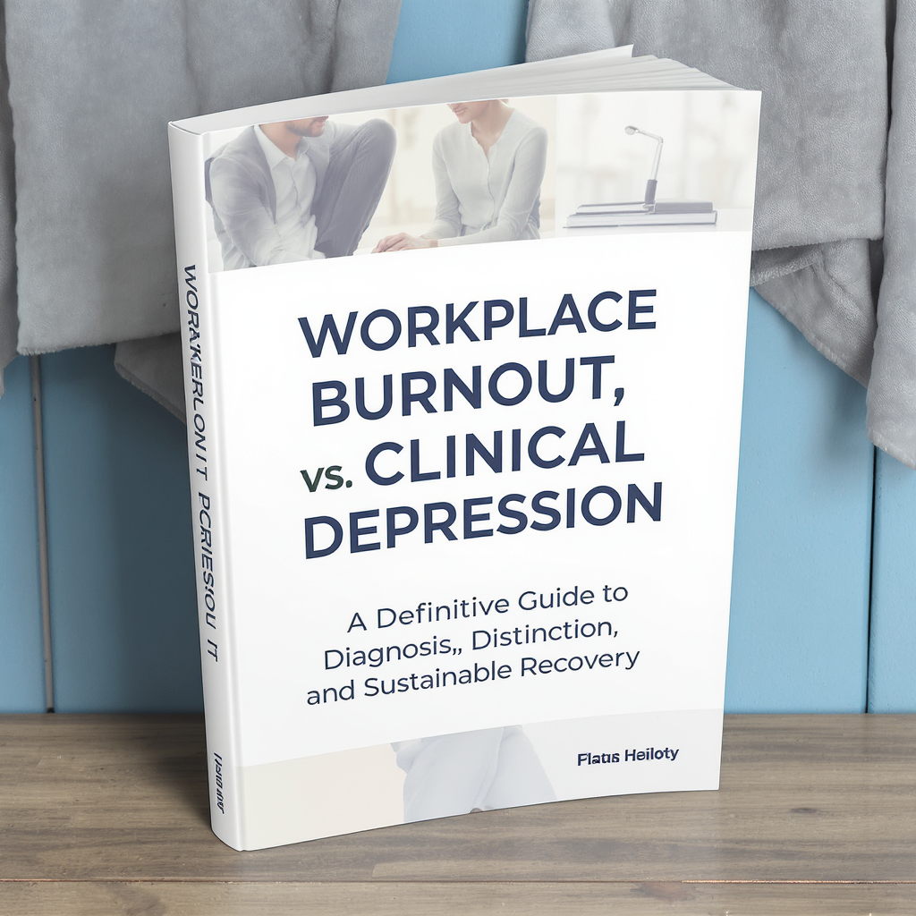 An infographic comparing the core symptoms, causes, and recovery paths for workplace burnout and clinical depression side-by-side.
