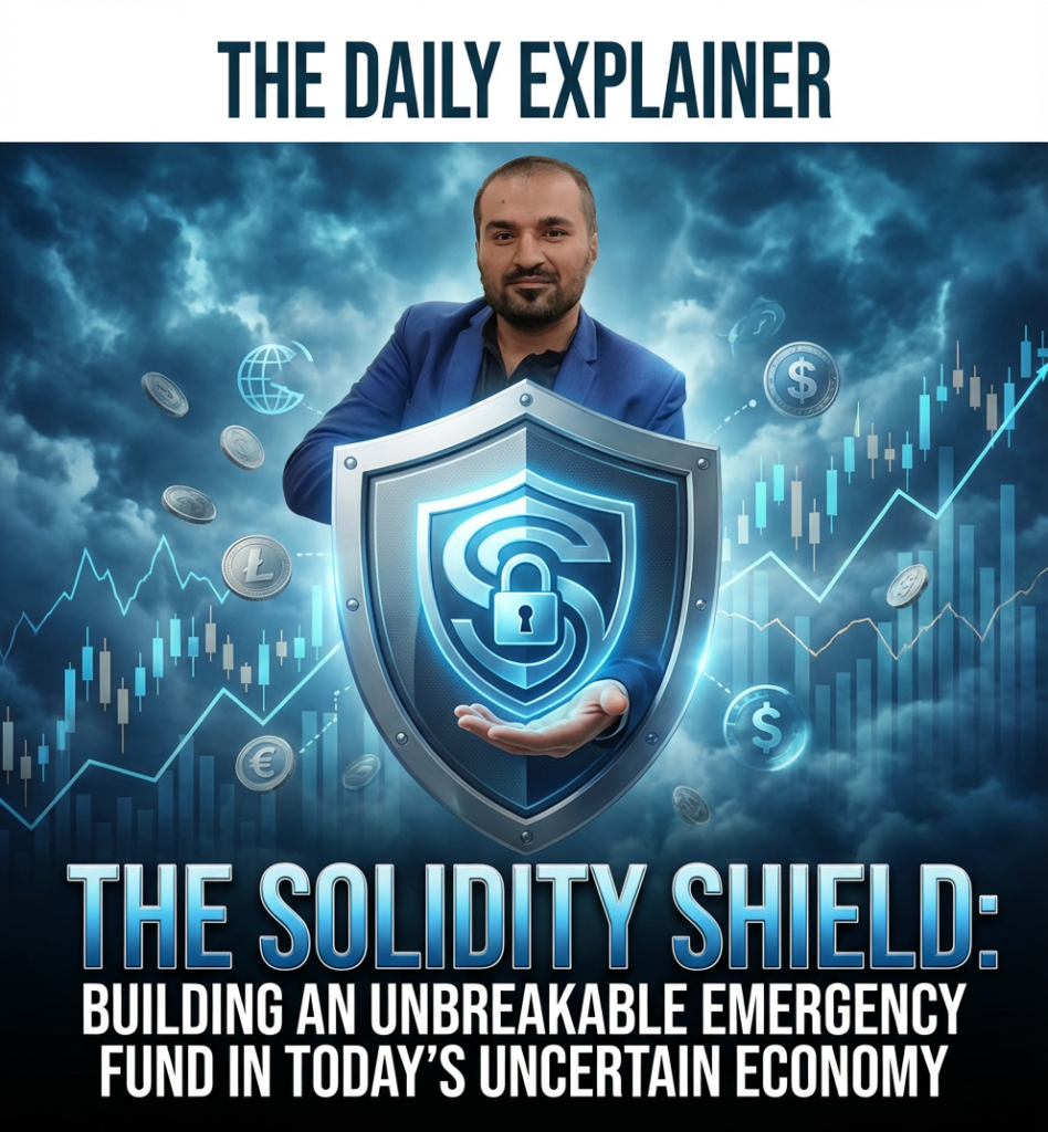 An infographic illustrating a three-tiered emergency fund: Tier 1 - Immediate Cash for minor shocks, Tier 2 - High-Yield Savings Core Fund, Tier 3 - Extended Reserve for catastrophic events.