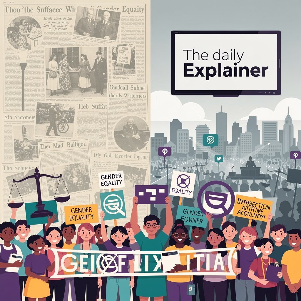 Visual timeline showing key events, figures, and turning points in feminist history from the 19th century to present day