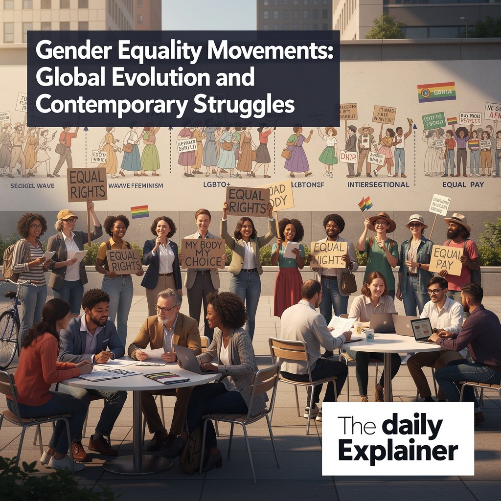 Visual timeline showing key events, figures, and turning points in feminist history from the 19th century to present day