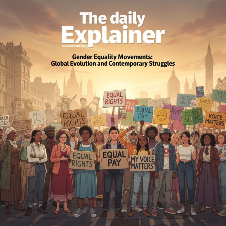 Visual timeline showing key events, figures, and turning points in feminist history from the 19th century to present day