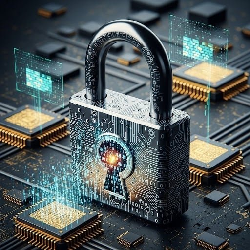 Illustration comparing the slow classical attack on encryption versus the fast quantum attack using Shor's algorithm.