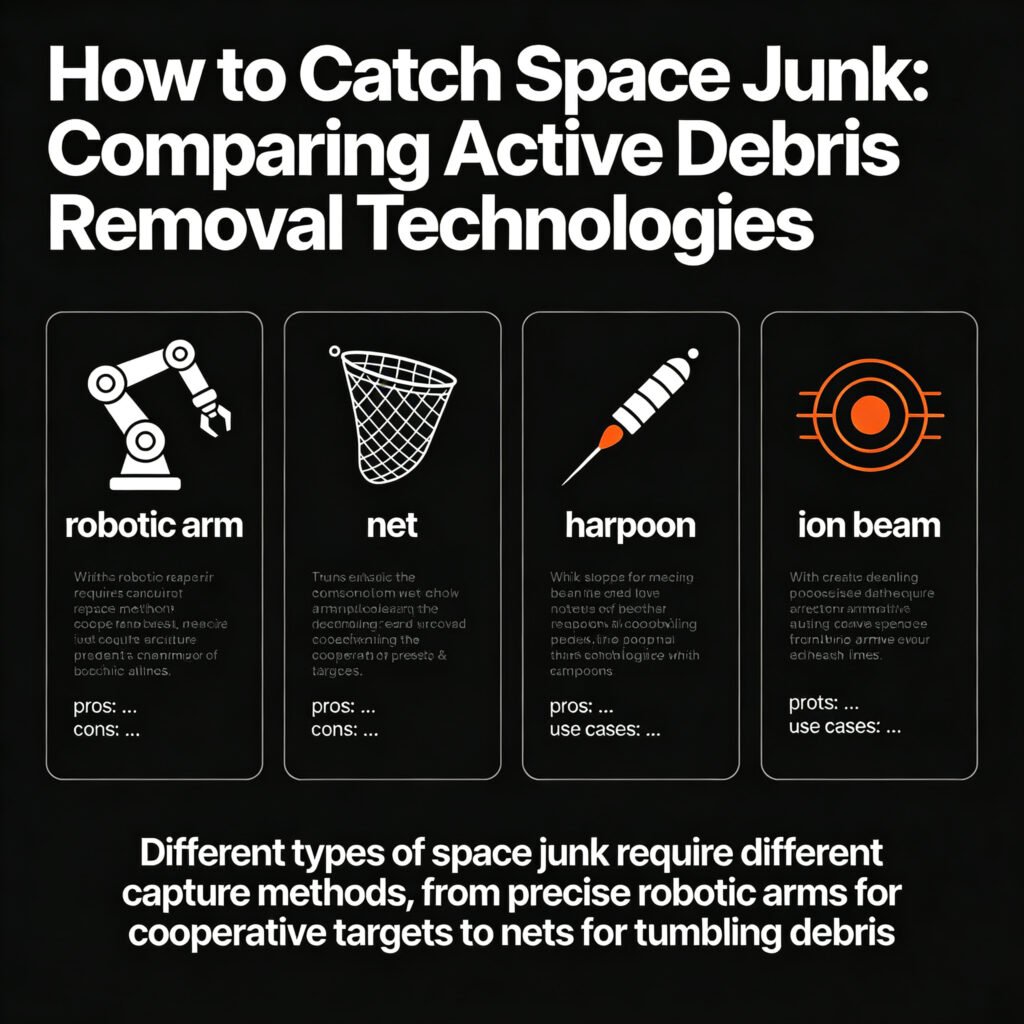 Flowchart showing a collision/explosion creating fragments, leading to more collisions and an exponential increase in debris, ultimately forming a dense debris cloud around Earth.