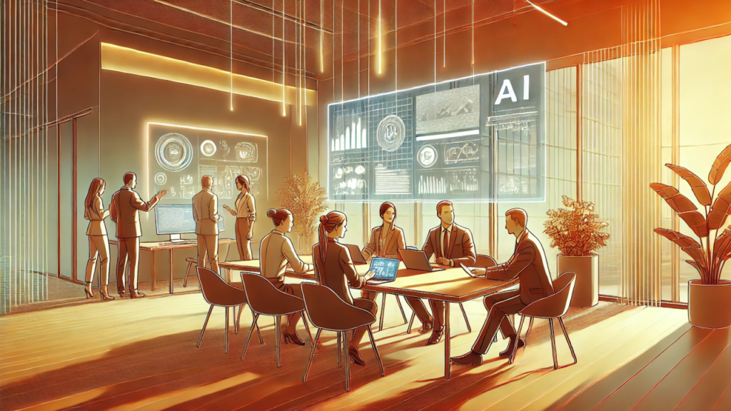 Graph showing initial productivity dip followed by steep rise, illustrating the J-curve effect of AI implementation costs before gains.