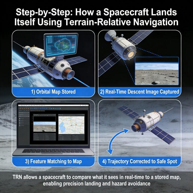 A sliding scale graphic showing increasing autonomy from Launch (Earth-Controlled) to Cruise (Earth-Guided) to Approach (Semi-Autonomous with OpNav) to Landing (Fully Autonomous with TRN).