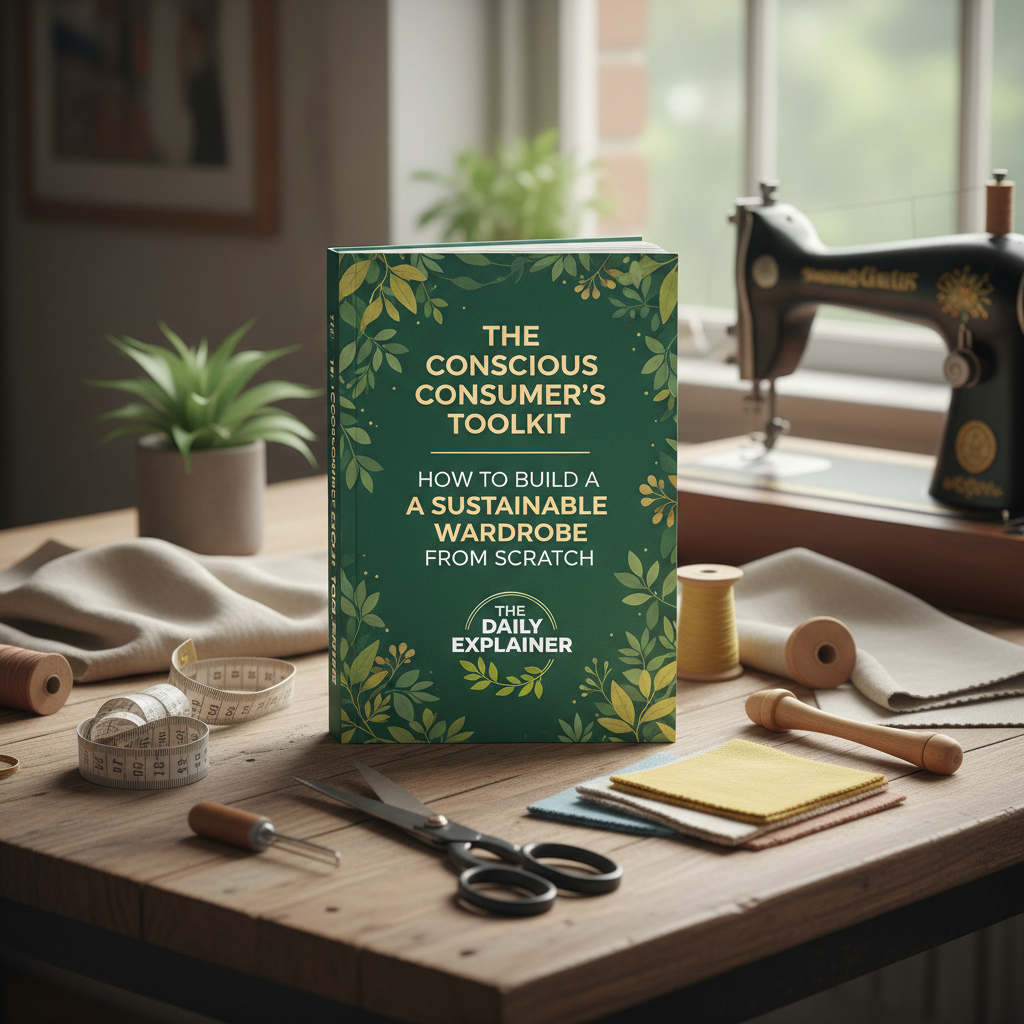 A decision flowchart for conscious shopping: Start at "Need Item?" flowing to Forgo, Find Secondhand, Fix, Favor Ethical, and Fractional (Rent).