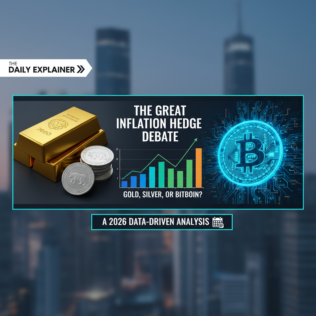 A bar chart comparing the cumulative real inflation-adjusted returns of gold, silver, and bitcoin against the rise in US Consumer Price Index from 2021 through 2025.