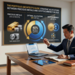 An illustrated pyramid or pie chart showing the breakdown of a modern portfolio: 60% Traditional Growth, 30% Traditional Stability, and a detailed 10% Alternative Resilience sleeve split between Gold, Silver, and Bitcoin.