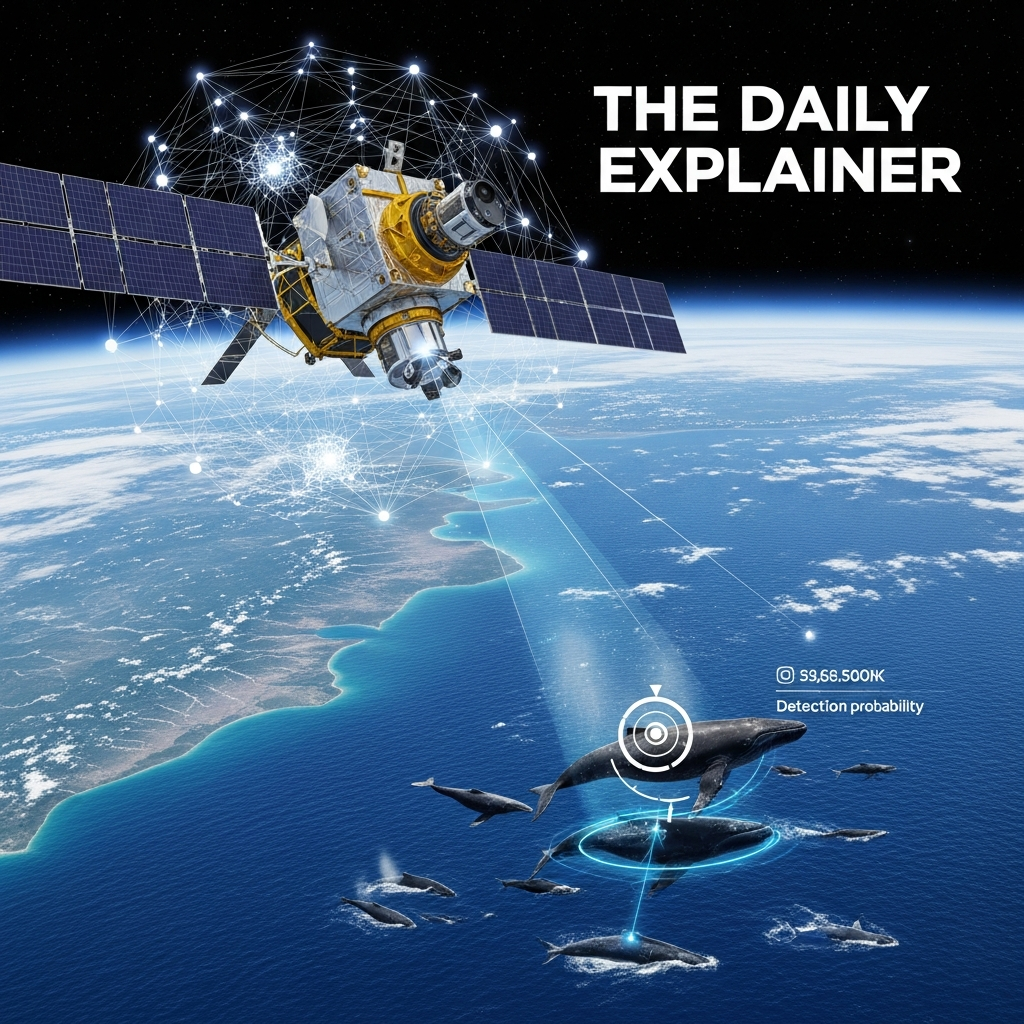 Comprehensive flowchart illustrating the nine-stage GAIA satellite whale detection workflow from strategic tasking and image acquisition through preprocessing, candidate generation, expert annotation, machine learning training, model validation, operational deployment, and continuous feedback improvement.