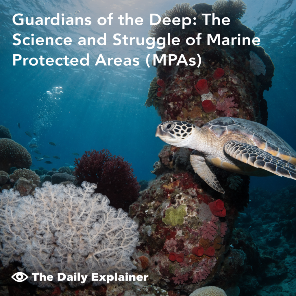 Bar chart displaying effect sizes (log-response ratios) for ten functional groups in tropical and temperate marine reserves, showing strongest positive responses for herbivorous fish and coral cover.
