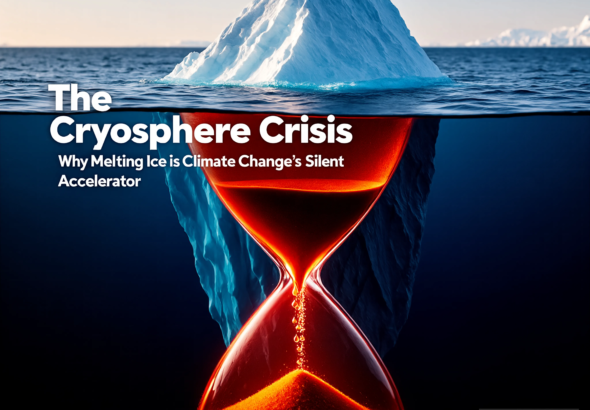 A split world map showing the significant reduction in Arctic summer sea ice and Greenland ice sheet mass compared to the 20th-century average, based on 2026 satellite data.