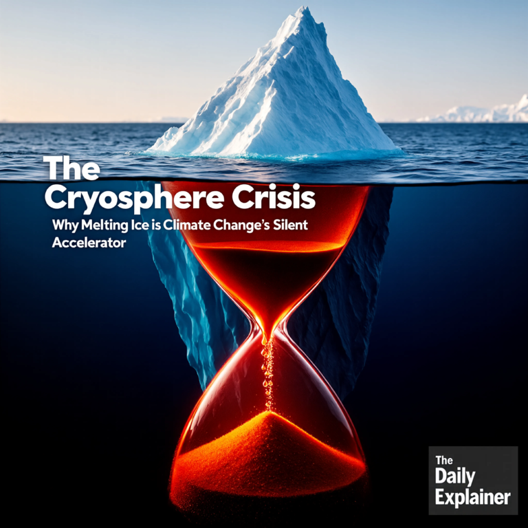 A split world map showing the significant reduction in Arctic summer sea ice and Greenland ice sheet mass compared to the 20th-century average, based on 2026 satellite data.