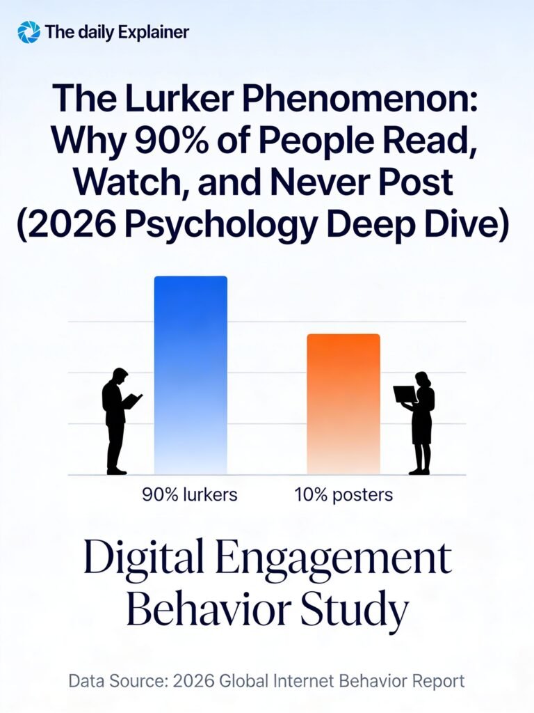 Four-stage diagram of Bandura's social learning theory: Attention, Retention, Reproduction, Motivation—with lurker pathway showing stopping at Retention