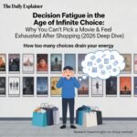 Line chart showing decision time increasing logarithmically with number of choices from 2 to 100+ options