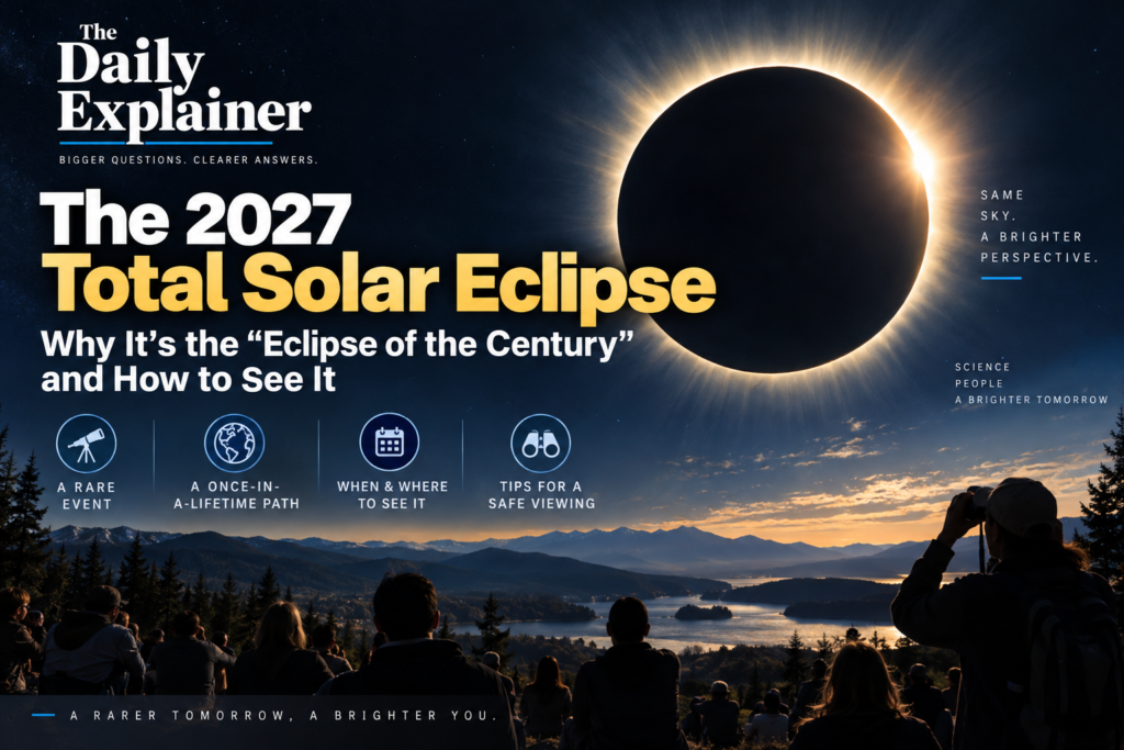Map showing the path of totality for the August 2, 2027 total solar eclipse crossing Spain, North Africa, and the Middle East.